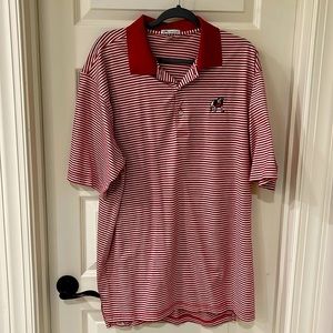 Peter Millar XL red/white stripe UGA Georgia bulldogs shirt